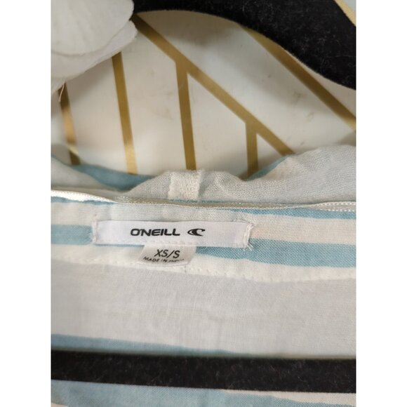 O'NEILL Women's Tava Coverup Striped Hooded Colorful Multicolor Cotton Size XS/S - Picture 5 of 7